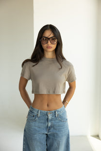 Celine Crop Top - Taupe