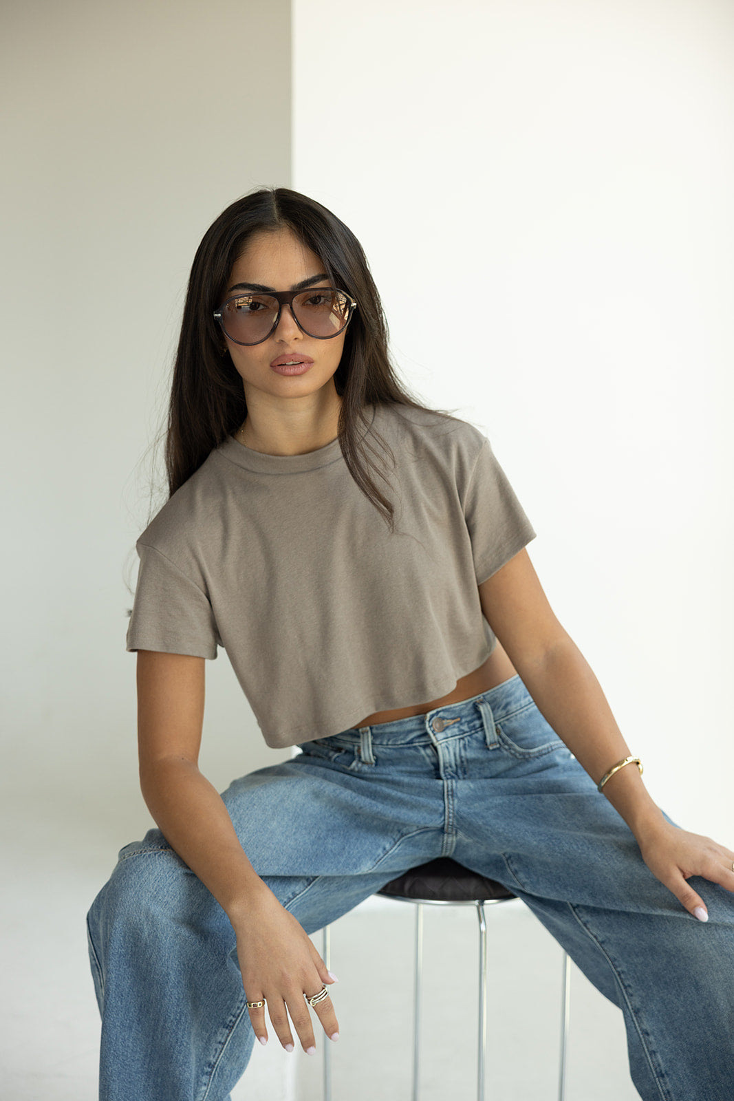 Celine Crop Top - Taupe