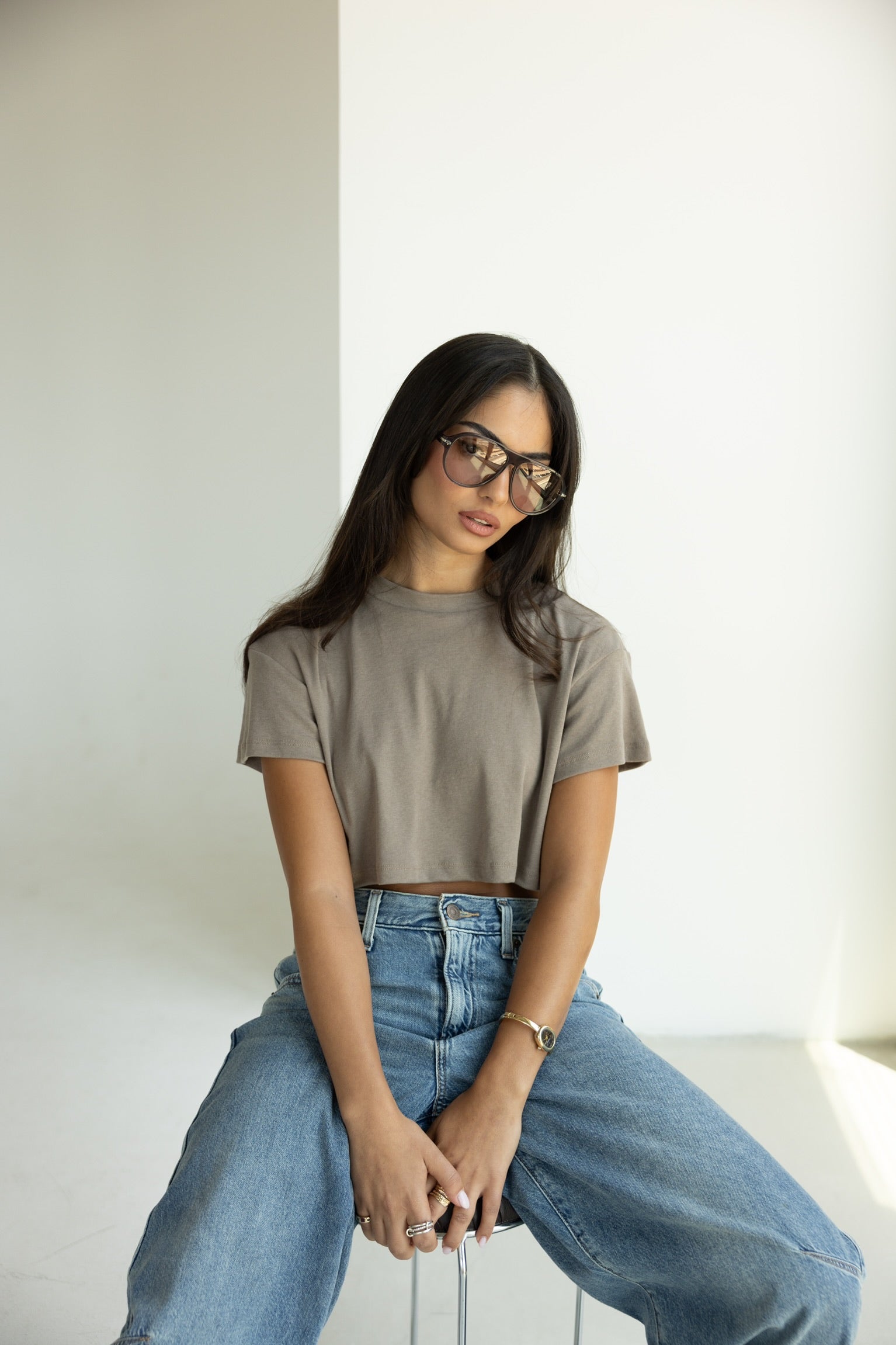 Celine Crop Top - Taupe